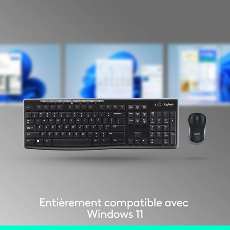 Ensemble avec clavier et souris sans fil MK270 de Logitech - Noir