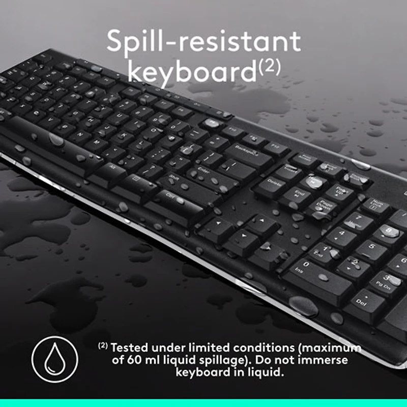 Logitech MK270 Wireless Keyboard & Mouse Combo - Black