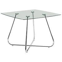 Contemporary 4-Seating Square Casual Dining Table - Chrome