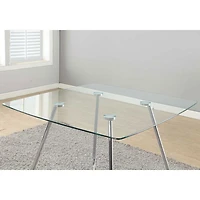 Contemporary 4-Seating Square Casual Dining Table - Chrome