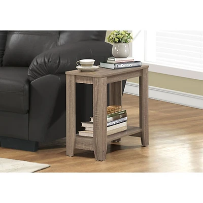 Contemporary 2-Tier Rectangular Accent Table - Dark Taupe