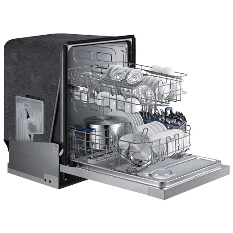 Lave-vaisselle encastrable grande capacité 24 po 50 dB avec cuve inox Samsung (DW80J3020US) - Inox