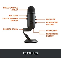 Microphone USB Yeti de Blue Microphones - Édition Blackout