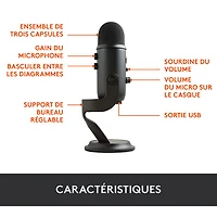 Microphone USB Yeti de Blue Microphones - Édition Blackout