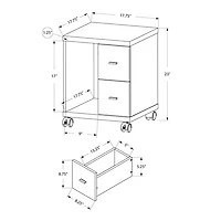 Monarch 2-Drawer Mobile Printer Stand - Dark Taupe