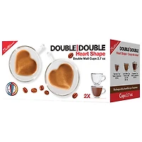 Brilliant Double Double Heart Mocca Cup - Set of 2