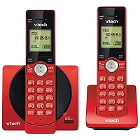 VTech DECT 2-Handset Cordless Phone with Caller ID (CS6919-26) - Red