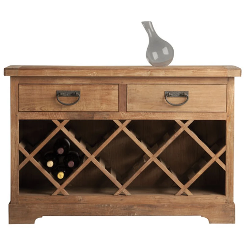 Urban Woodcraft Knightsbridge Solid Pine Wine Bar - Natural Wood