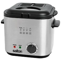 Salton Compact Deep Fryer - 1.2L - Stainless Steel/Black