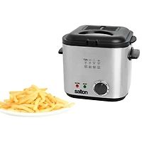 Salton Compact Deep Fryer - 1.2L - Stainless Steel/Black