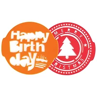 Pavoni Birthday/Christmas Sugar Stencil