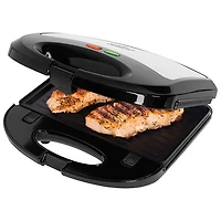Salton 3-in-1 Grill/Sandwich/Waffle Maker - Stainless Steel/Black - English