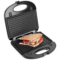 Salton 3-in-1 Grill/Sandwich/Waffle Maker - Stainless Steel/Black - English