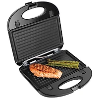 Salton 3-in-1 Grill/Sandwich/Waffle Maker - Stainless Steel/Black - English