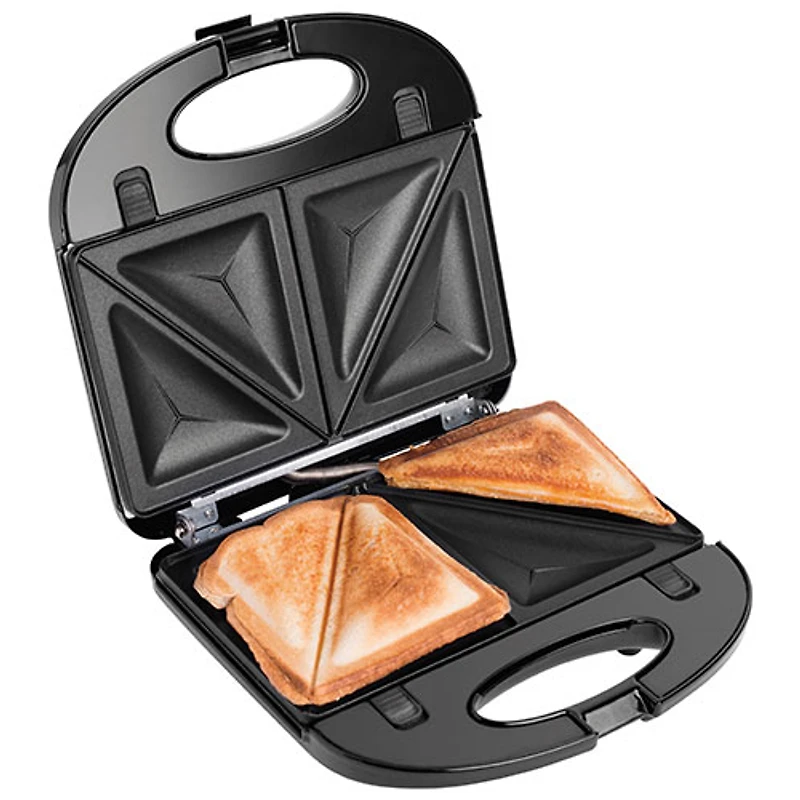 Salton 3-in-1 Grill/Sandwich/Waffle Maker - Stainless Steel/Black - English