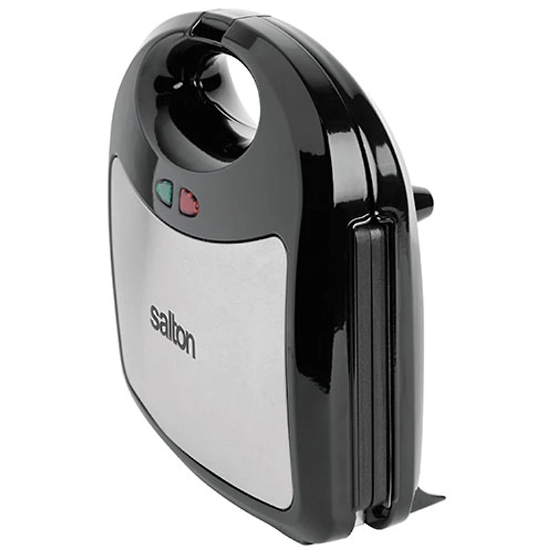 Salton 3-in-1 Grill/Sandwich/Waffle Maker - Stainless Steel/Black - English