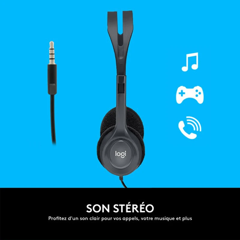 Casque d'écoute avec microphone H111 de Logitech