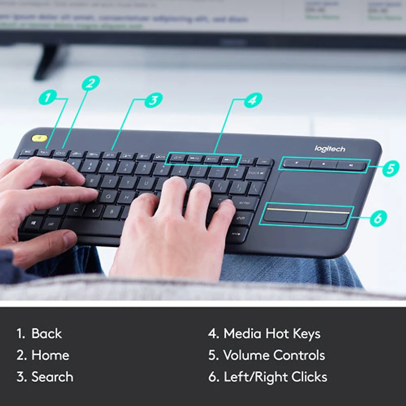 Clavier sans fil K400 Plus avec pavé tactile de Logitech