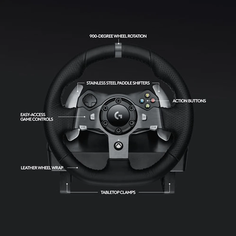 Logitech G920 Driving Force Racing Wheel for Xbox/PC - Dark