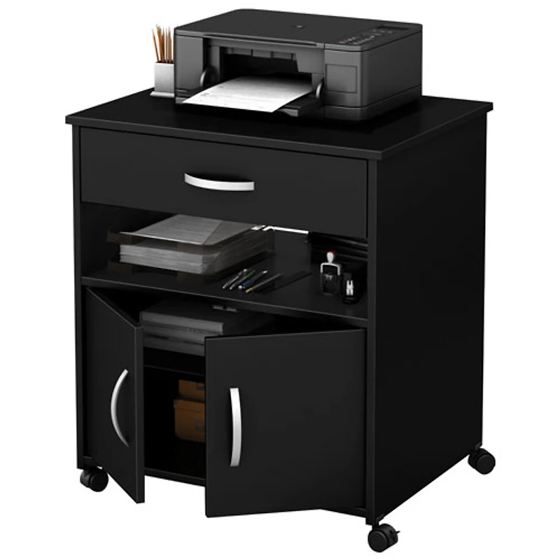 Axess Contemporary Mobile Printer Stand - Pure Black