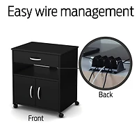 Axess Contemporary Mobile Printer Stand - Pure Black