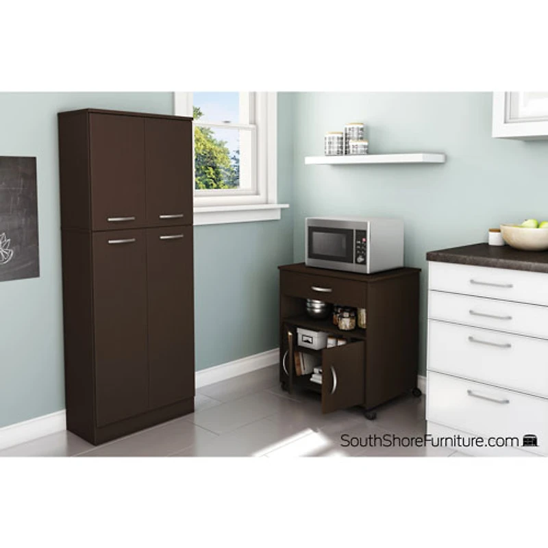 Chariot mobile contemporain Fiesta pour four à micro-ondes - Chocolat