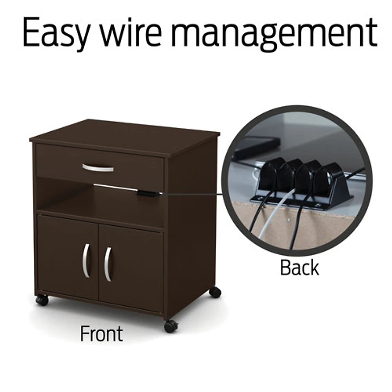 Chariot mobile contemporain Fiesta pour four à micro-ondes - Chocolat