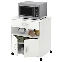 Fiesta Contemporary Mobile Microwave Cart - White