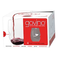 Verre à vin incassable de 470 ml de Govino lavable au lave-vaisselle - Ensemble de 4