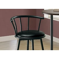 Modern Bar Height Barstool - Set of 2 - Black