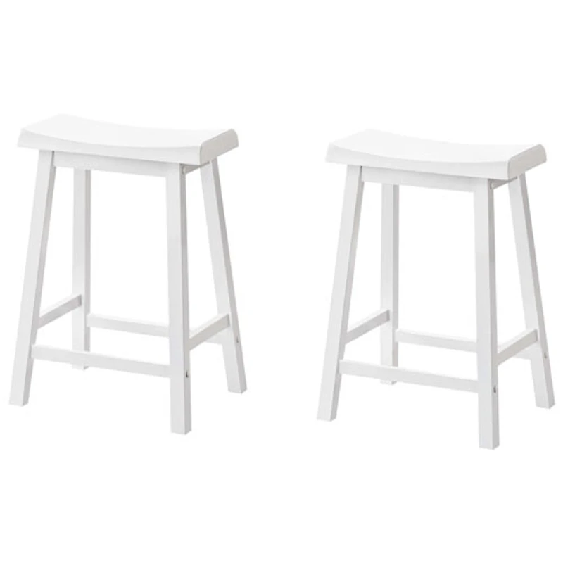 Traditional Counter Height Barstool - Set of 2 - White