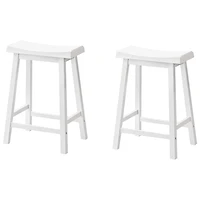 Traditional Counter Height Barstool - Set of 2 - White