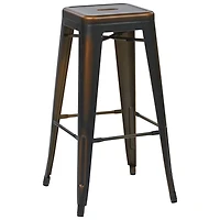 Bristow Contemporary Bar Height Barstool - Set of 4 - Antique Copper
