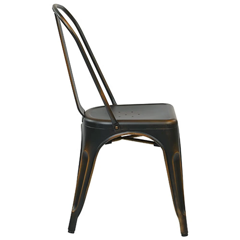 Chaise de salle à manger contemporaine Bristow - Ensemble de 4 - Cuivre antique