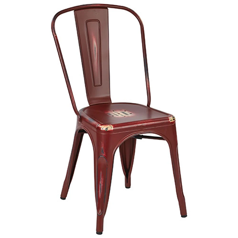 Chaise de salle à manger contemporaine Bristow - Ensemble de 4 - Rouge antique