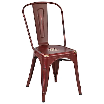 Chaise de salle à manger contemporaine Bristow - Ensemble de 4 - Rouge antique