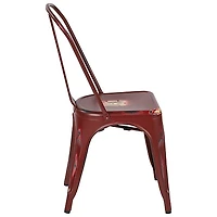 Chaise de salle à manger contemporaine Bristow - Ensemble de 4 - Rouge antique