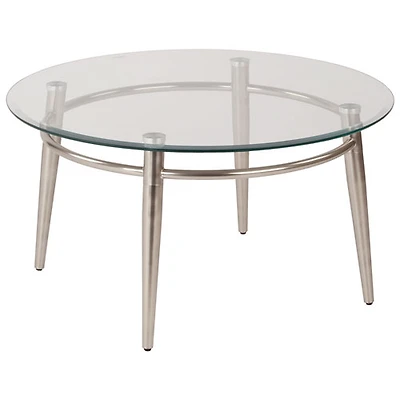Avenue Six Brooklyn Round Glass-Top Coffee Table
