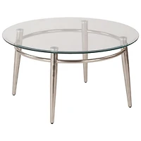 Avenue Six Brooklyn Round Glass-Top Coffee Table