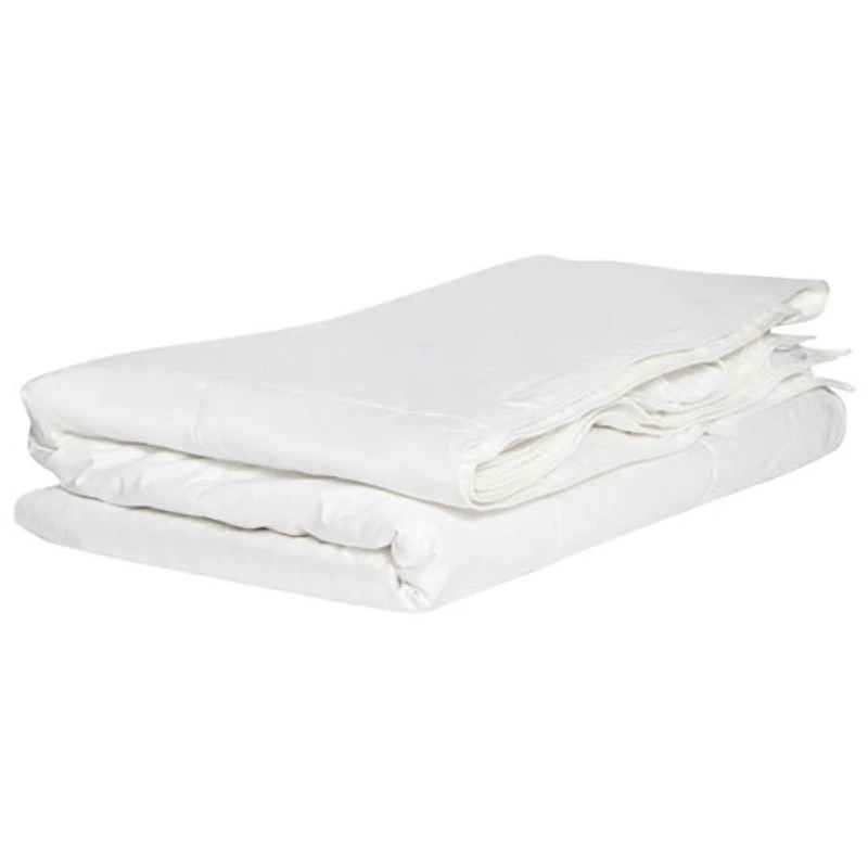 LuxeportPURE 233 Thread Count Silk 4 Seasons Duvet with Mattress & Pillow Protector - Queen - White