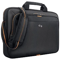 Solo 15.6" Laptop Slim Briefcase - Black/Orange