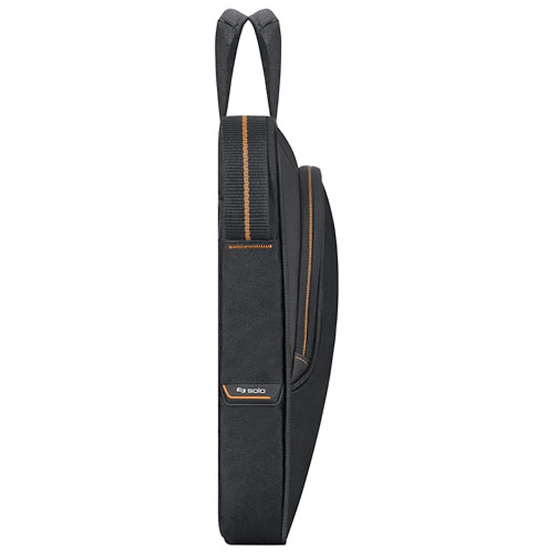 Solo 15.6" Laptop Slim Briefcase - Black/Orange