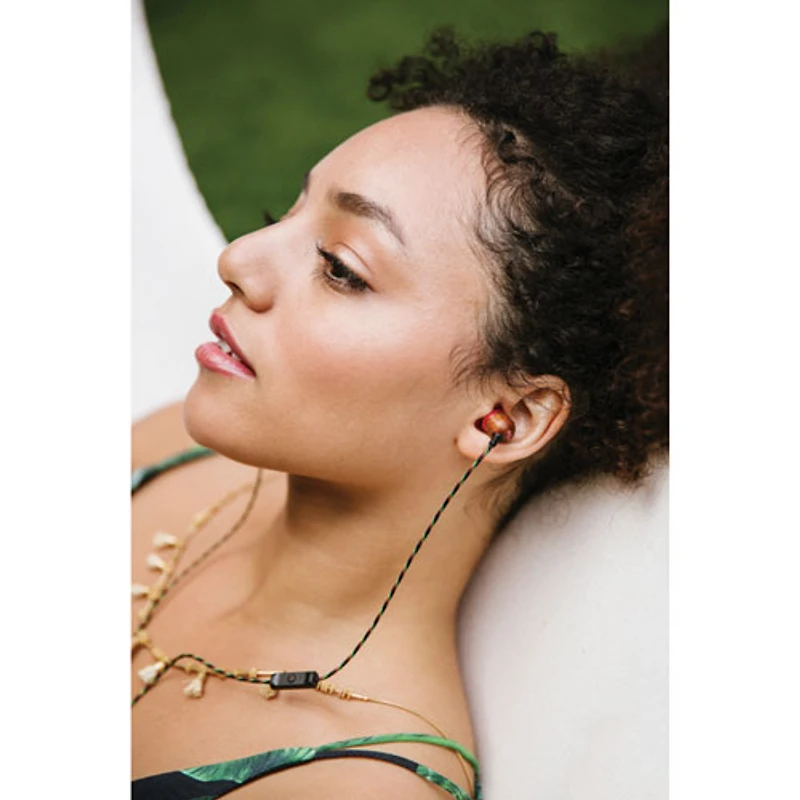 Écouteurs bouton Smile Jamaica avec microphone de House of Marley (EM-JE041-RA) - Rasta