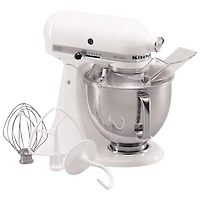 Batteur sur socle à tête inclinable Artisan de KitchenAid - 5 pte - 325 W - Blanc