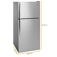 Réfrigérateur à congélateur supérieur 30 po 18,2 pi3 de Whirlpool - Acier inoxydable