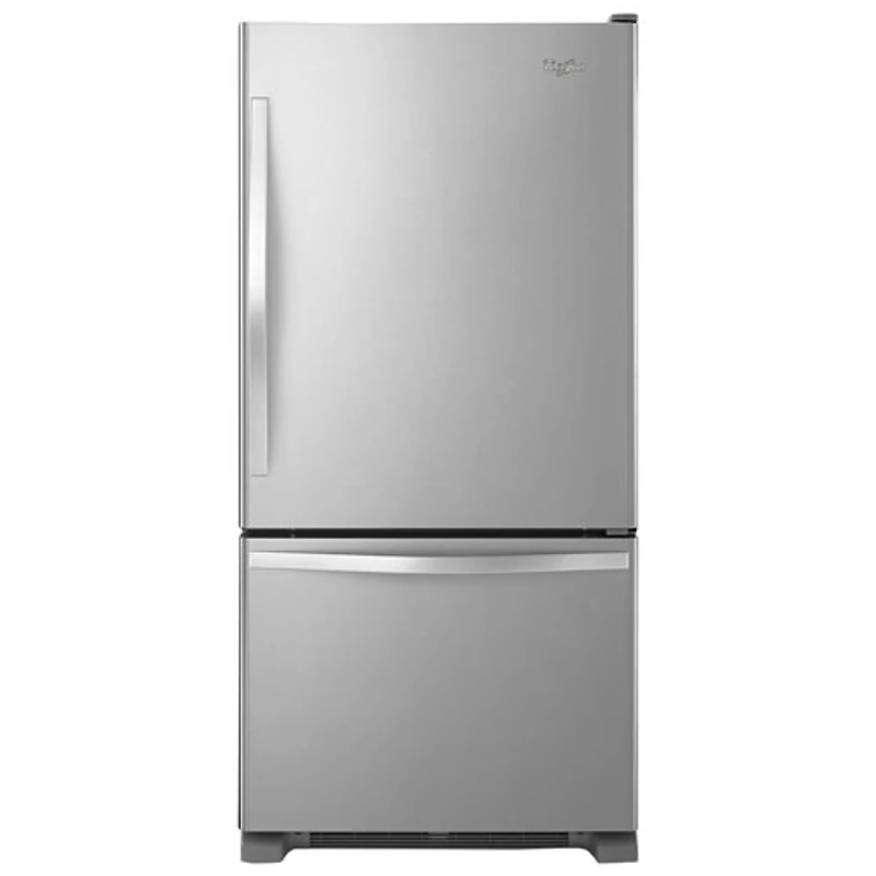 Réfrigérateur à congélateur en bas avec éclairage DEL 18,7 pi3 30 po de Whirlpool - Acier inoxydable
