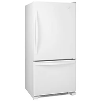 Réfrigérateur à congélateur inférieur à éclairage DEL 18,7 pi3 30 po de Whirlpool - Blanc sur blanc