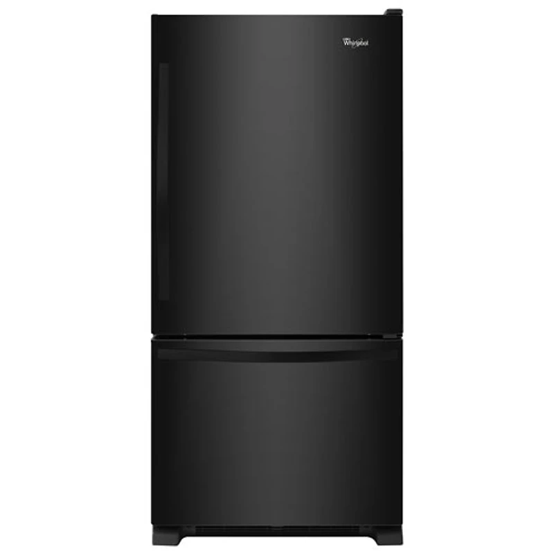 Réfrigérateur congélateur en bas, écl. DEL 21,9 pi³ 33 po Whirlpool (WRB322DMBB) - Noir sur noir