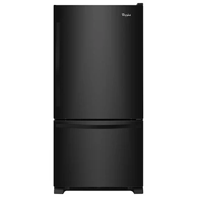 Réfrigérateur congélateur en bas, écl. DEL 21,9 pi³ 33 po Whirlpool (WRB322DMBB) - Noir sur noir