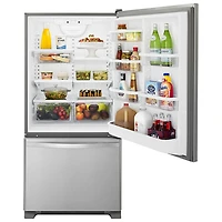 Réfrigérateur à congélateur en bas avec éclairage DEL 21,9 pi3 33 po de Whirlpool - Acier inoxydable